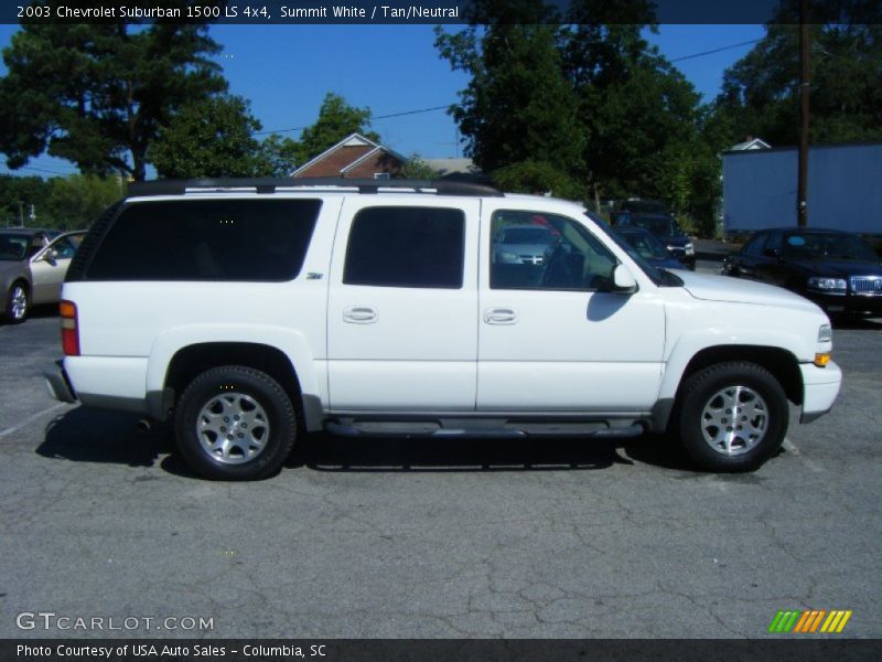 Summit White / Tan/Neutral 2003 Chevrolet Suburban 1500 LS 4x4