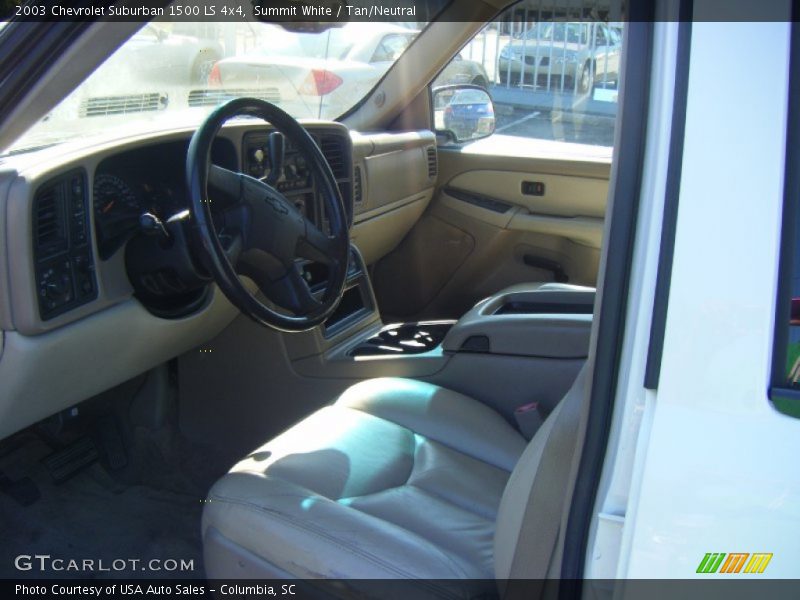 Summit White / Tan/Neutral 2003 Chevrolet Suburban 1500 LS 4x4