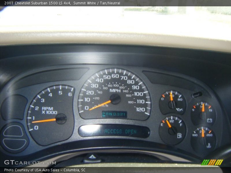 Summit White / Tan/Neutral 2003 Chevrolet Suburban 1500 LS 4x4
