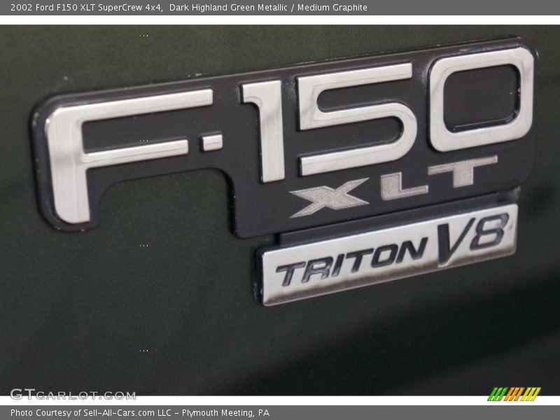 Dark Highland Green Metallic / Medium Graphite 2002 Ford F150 XLT SuperCrew 4x4