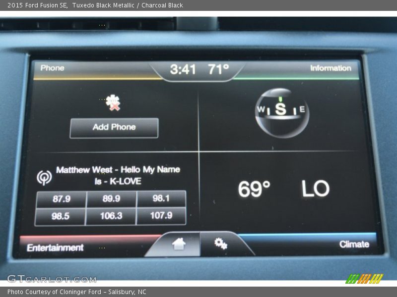 Tuxedo Black Metallic / Charcoal Black 2015 Ford Fusion SE
