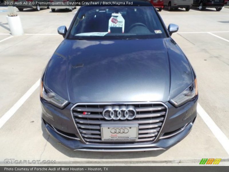 Daytona Gray Pearl / Black/Magma Red 2015 Audi A3 2.0 Premium quattro