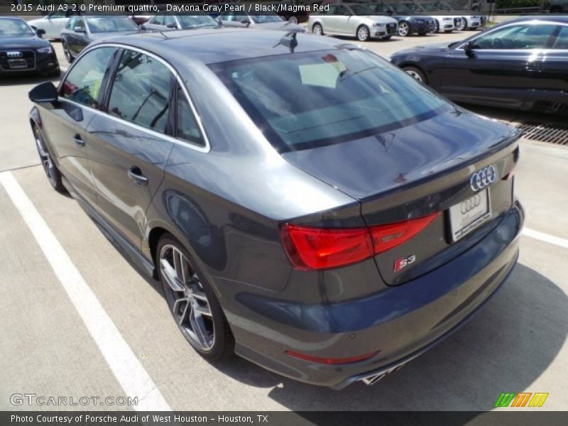 Daytona Gray Pearl / Black/Magma Red 2015 Audi A3 2.0 Premium quattro