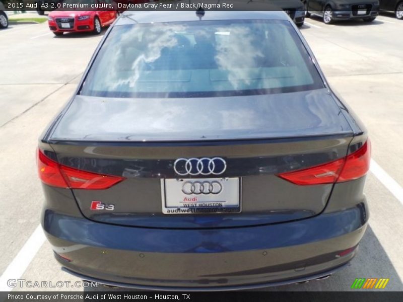 Daytona Gray Pearl / Black/Magma Red 2015 Audi A3 2.0 Premium quattro
