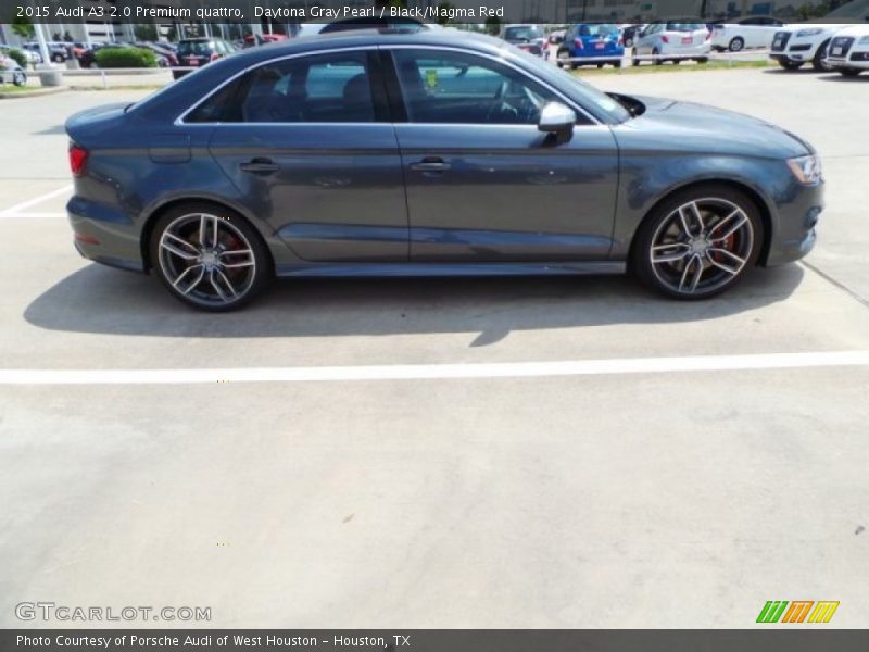 Daytona Gray Pearl / Black/Magma Red 2015 Audi A3 2.0 Premium quattro