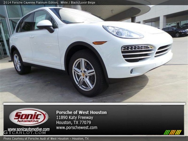 White / Black/Luxor Beige 2014 Porsche Cayenne Platinum Edition