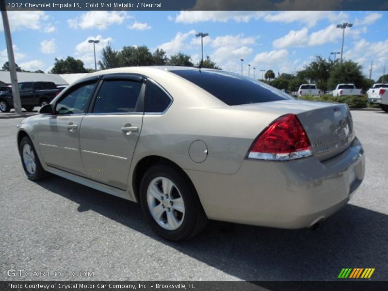 Gold Mist Metallic / Neutral 2012 Chevrolet Impala LS