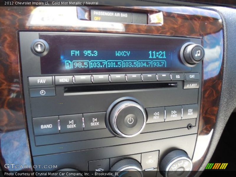 Gold Mist Metallic / Neutral 2012 Chevrolet Impala LS