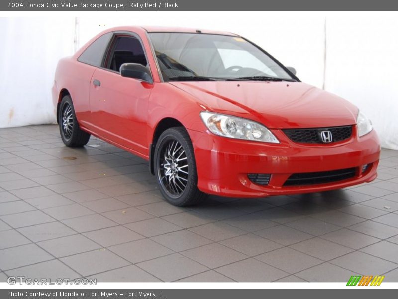 Rally Red / Black 2004 Honda Civic Value Package Coupe