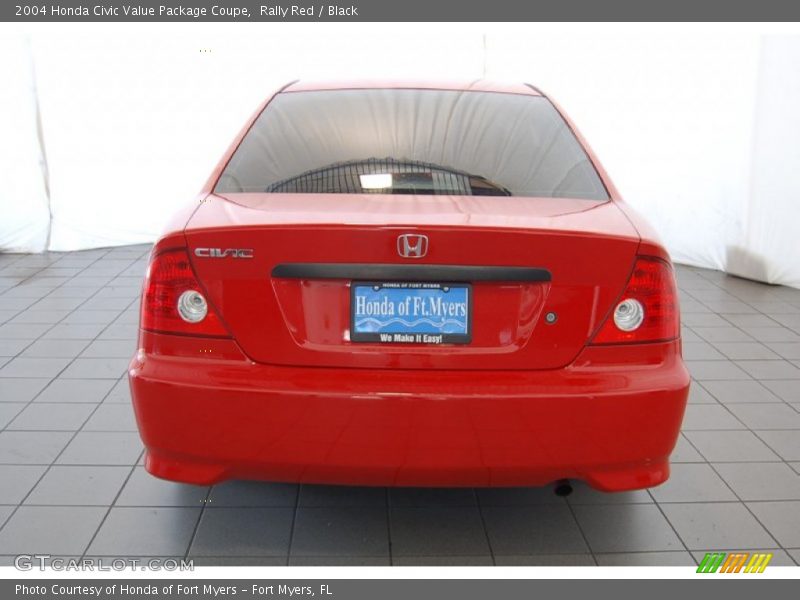 Rally Red / Black 2004 Honda Civic Value Package Coupe