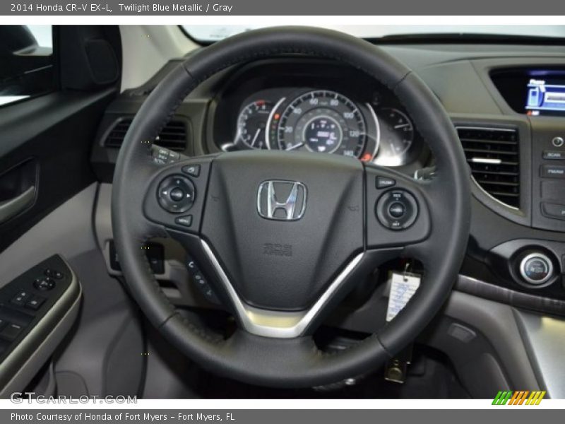 Twilight Blue Metallic / Gray 2014 Honda CR-V EX-L