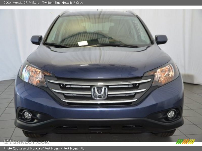 Twilight Blue Metallic / Gray 2014 Honda CR-V EX-L