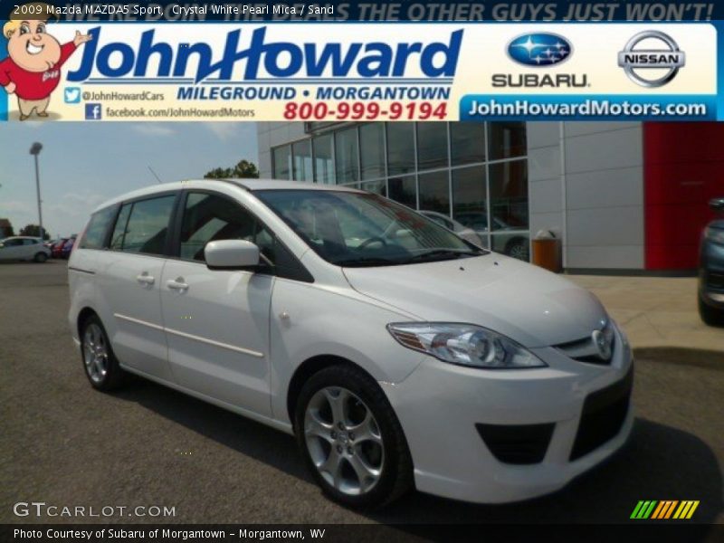 Crystal White Pearl Mica / Sand 2009 Mazda MAZDA5 Sport
