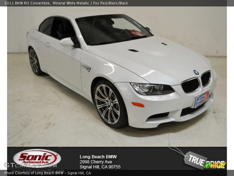 Mineral White Metallic / Fox Red/Black/Black 2011 BMW M3 Convertible