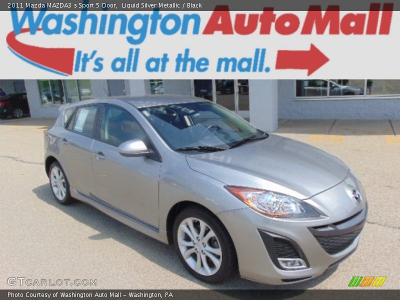 Liquid Silver Metallic / Black 2011 Mazda MAZDA3 s Sport 5 Door