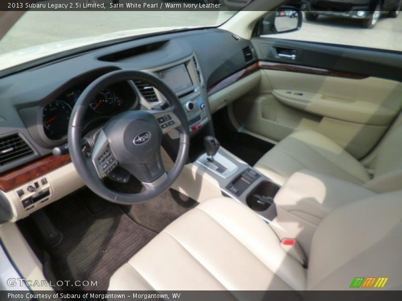 Satin White Pearl / Warm Ivory Leather 2013 Subaru Legacy 2.5i Limited