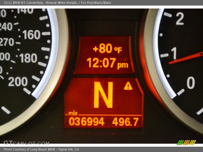 Mineral White Metallic / Fox Red/Black/Black 2011 BMW M3 Convertible