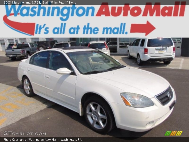 Satin White Pearl / Blond 2003 Nissan Altima 3.5 SE