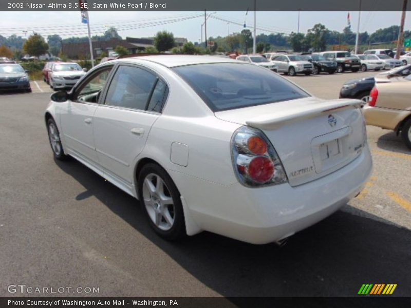 Satin White Pearl / Blond 2003 Nissan Altima 3.5 SE