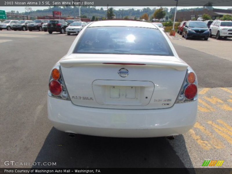 Satin White Pearl / Blond 2003 Nissan Altima 3.5 SE