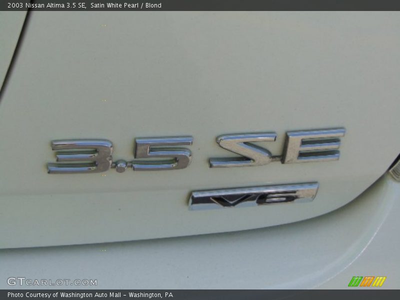 Satin White Pearl / Blond 2003 Nissan Altima 3.5 SE