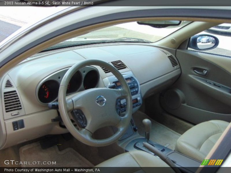 Satin White Pearl / Blond 2003 Nissan Altima 3.5 SE