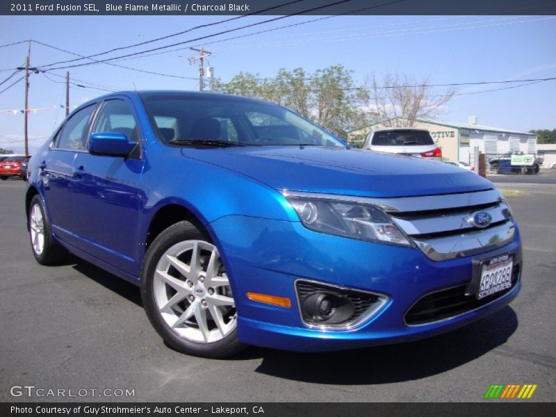 Blue Flame Metallic / Charcoal Black 2011 Ford Fusion SEL
