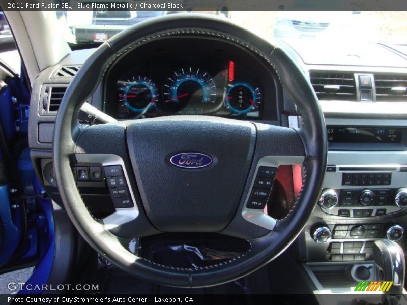 Blue Flame Metallic / Charcoal Black 2011 Ford Fusion SEL