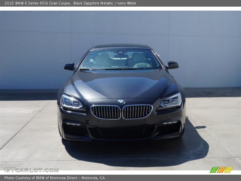Black Sapphire Metallic / Ivory White 2015 BMW 6 Series 650i Gran Coupe