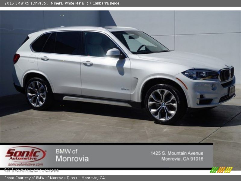 Mineral White Metallic / Canberra Beige 2015 BMW X5 sDrive35i
