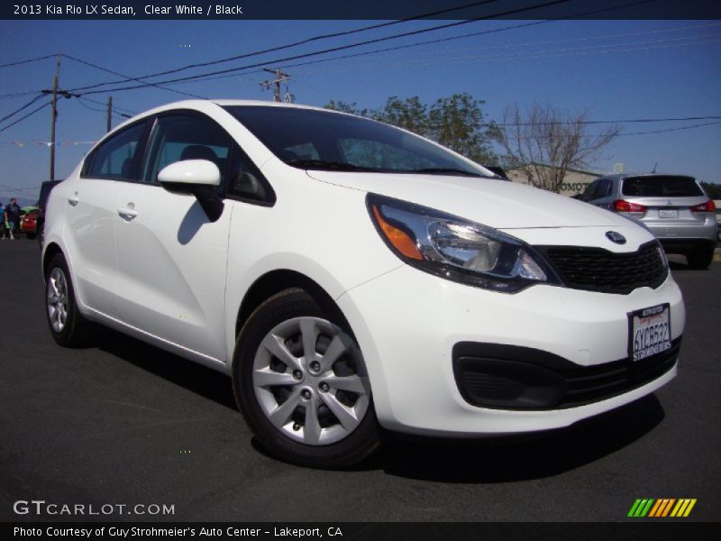 Clear White / Black 2013 Kia Rio LX Sedan