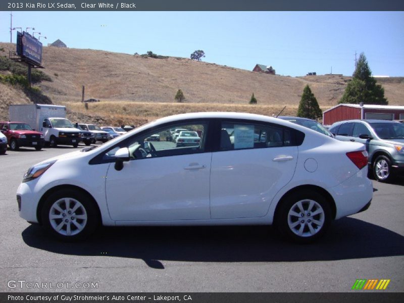Clear White / Black 2013 Kia Rio LX Sedan