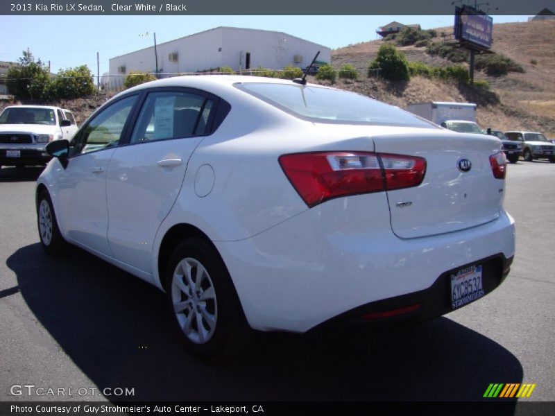 Clear White / Black 2013 Kia Rio LX Sedan