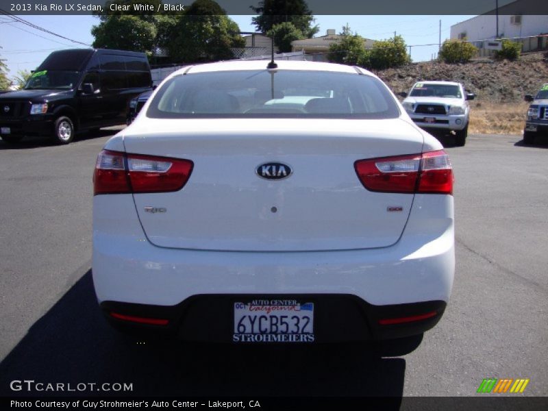 Clear White / Black 2013 Kia Rio LX Sedan