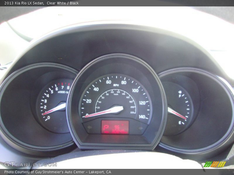 Clear White / Black 2013 Kia Rio LX Sedan