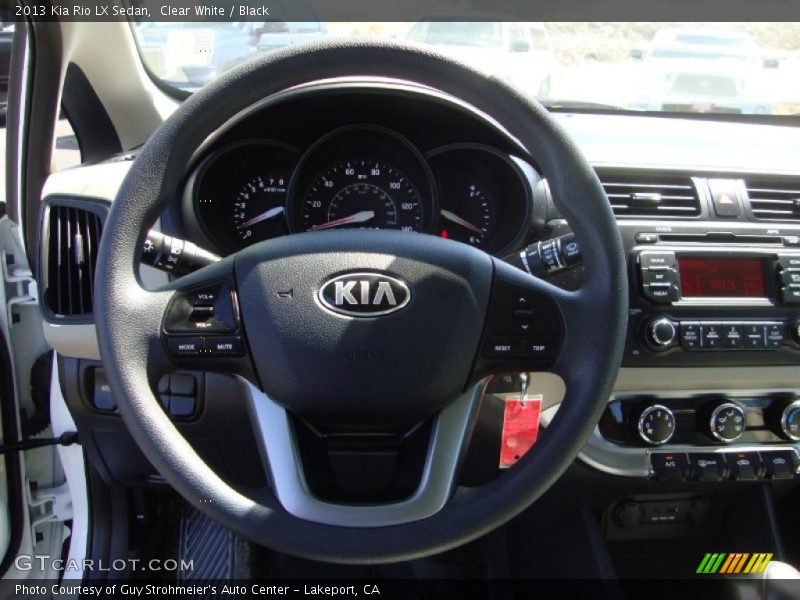 Clear White / Black 2013 Kia Rio LX Sedan