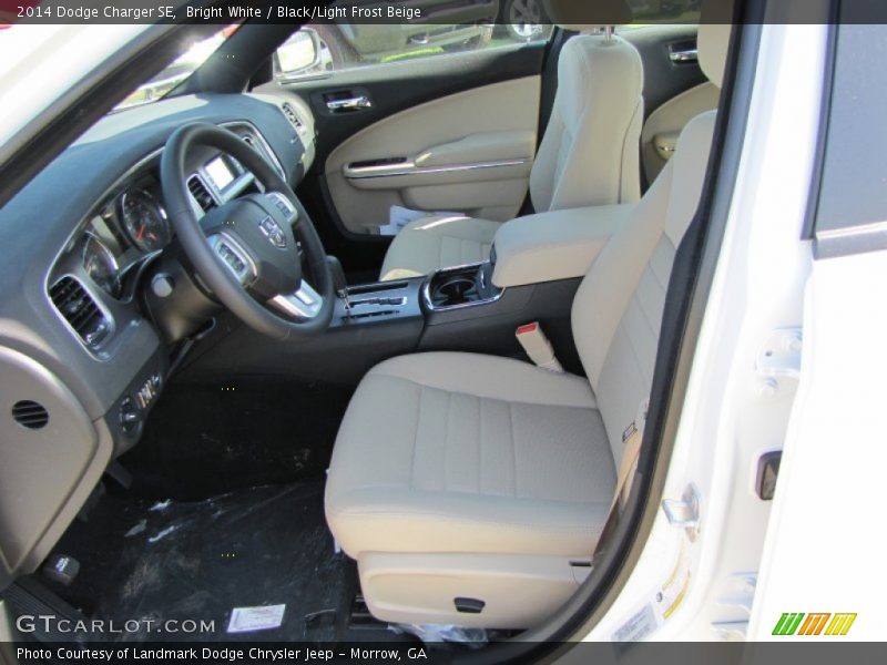 Bright White / Black/Light Frost Beige 2014 Dodge Charger SE