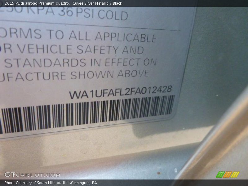 Cuvee Silver Metallic / Black 2015 Audi allroad Premium quattro
