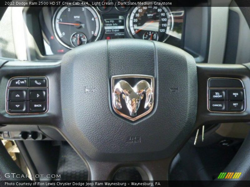 Light Cream / Dark Slate/Medium Graystone 2012 Dodge Ram 2500 HD ST Crew Cab 4x4