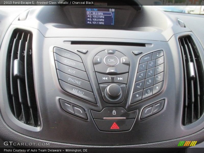 Frosted Glass Metallic / Charcoal Black 2013 Ford Escape S