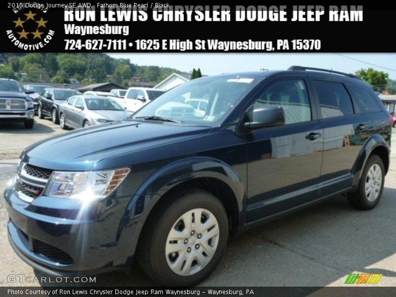 Fathom Blue Pearl / Black 2015 Dodge Journey SE AWD