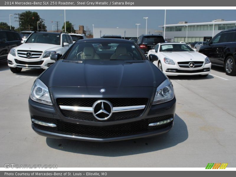 Steel Grey Metallic / Sahara Beige 2014 Mercedes-Benz SLK 250 Roadster