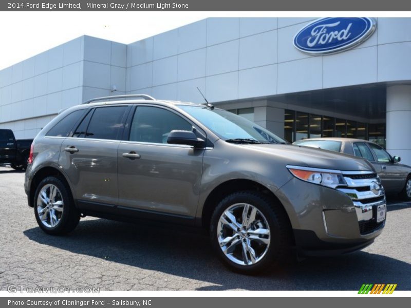 Mineral Gray / Medium Light Stone 2014 Ford Edge Limited