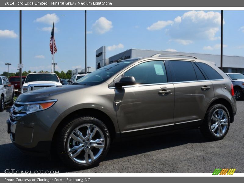 Mineral Gray / Medium Light Stone 2014 Ford Edge Limited