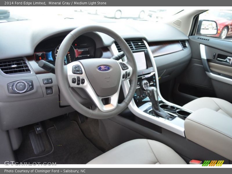 Mineral Gray / Medium Light Stone 2014 Ford Edge Limited