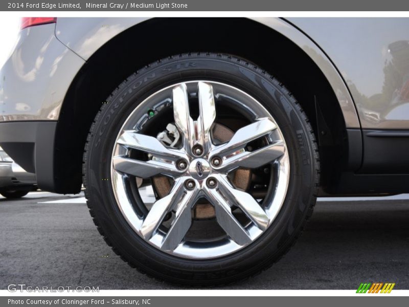 Mineral Gray / Medium Light Stone 2014 Ford Edge Limited