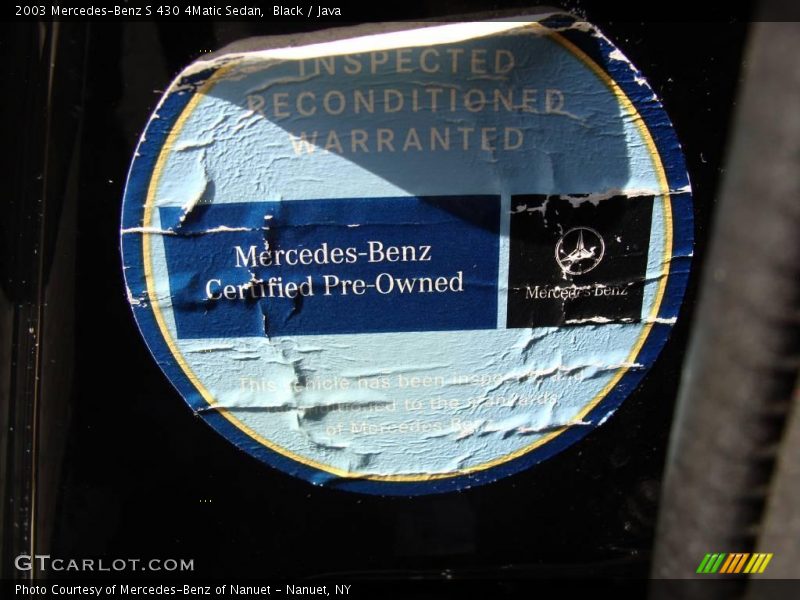 Black / Java 2003 Mercedes-Benz S 430 4Matic Sedan