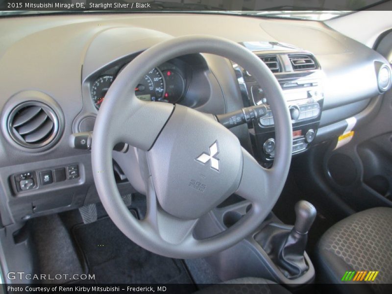 Starlight Silver / Black 2015 Mitsubishi Mirage DE