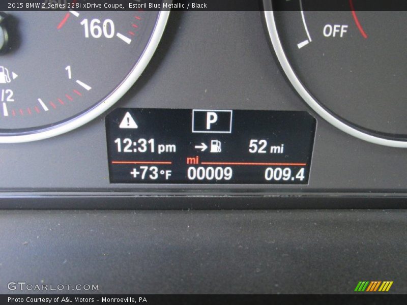 Estoril Blue Metallic / Black 2015 BMW 2 Series 228i xDrive Coupe