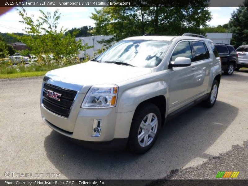 Champagne Silver Metallic / Brownstone 2015 GMC Terrain SLT AWD